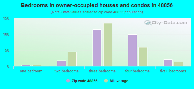 Bedrooms in owner-occupied houses and condos in 48856 