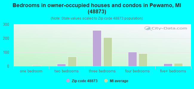 Bedrooms in owner-occupied houses and condos in Pewamo, MI (48873) 
