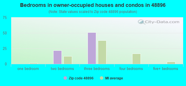 Bedrooms in owner-occupied houses and condos in 48896 
