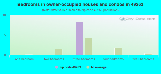 Bedrooms in owner-occupied houses and condos in 49263 