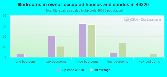 Bedrooms in owner-occupied houses and condos in 49320 