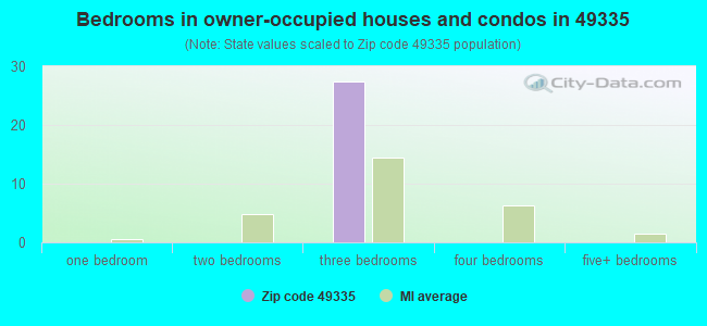 Bedrooms in owner-occupied houses and condos in 49335 