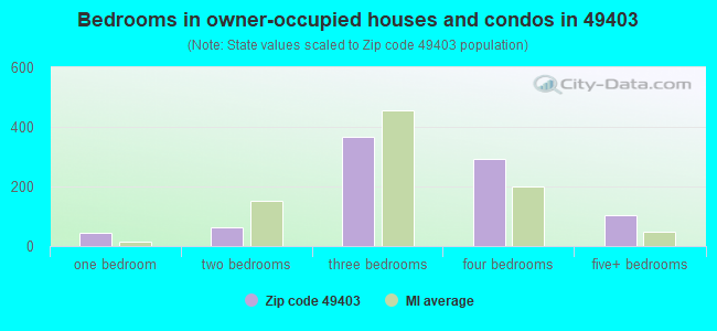 Bedrooms in owner-occupied houses and condos in 49403 