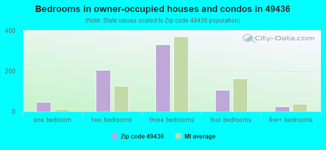 Bedrooms in owner-occupied houses and condos in 49436 