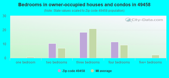 Bedrooms in owner-occupied houses and condos in 49458 