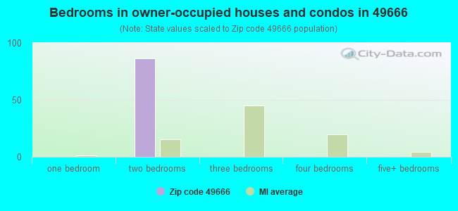 Bedrooms in owner-occupied houses and condos in 49666 