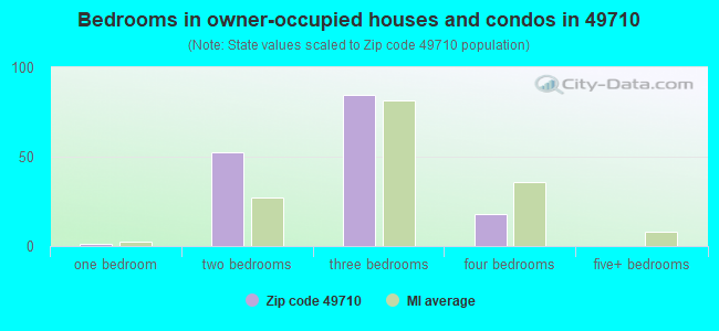 Bedrooms in owner-occupied houses and condos in 49710 