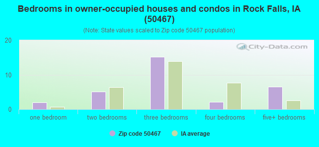 Bedrooms in owner-occupied houses and condos in Rock Falls, IA (50467) 