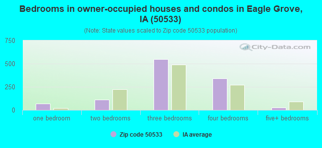 Bedrooms in owner-occupied houses and condos in Eagle Grove, IA (50533) 