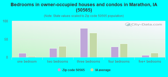 Bedrooms in owner-occupied houses and condos in Marathon, IA (50565) 