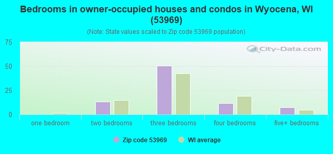 Bedrooms in owner-occupied houses and condos in Wyocena, WI (53969) 