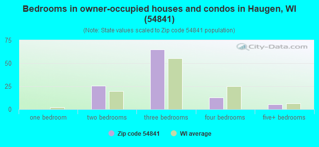 Bedrooms in owner-occupied houses and condos in Haugen, WI (54841) 