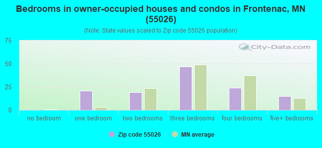 Bedrooms in owner-occupied houses and condos in Frontenac, MN (55026) 