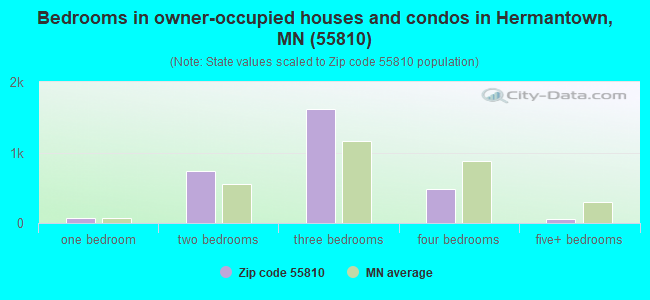 Bedrooms in owner-occupied houses and condos in Hermantown, MN (55810) 
