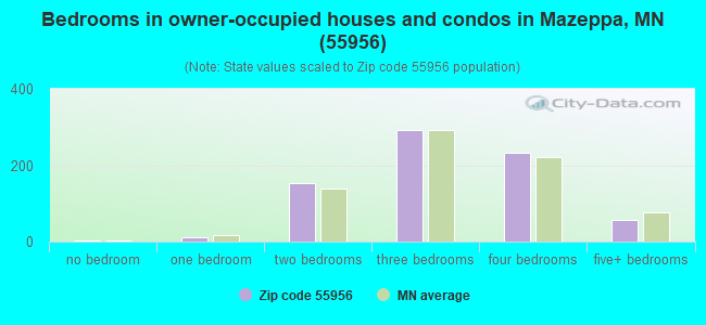 Bedrooms in owner-occupied houses and condos in Mazeppa, MN (55956) 