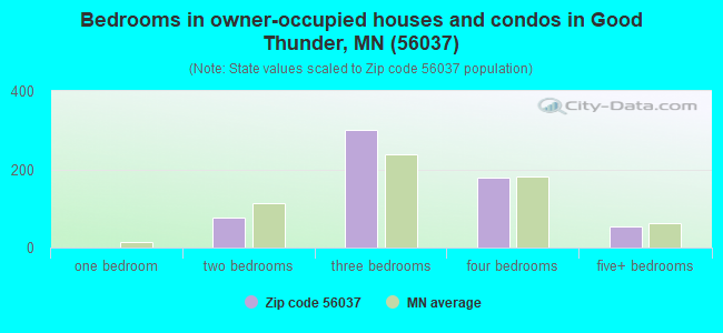 Bedrooms in owner-occupied houses and condos in Good Thunder, MN (56037) 