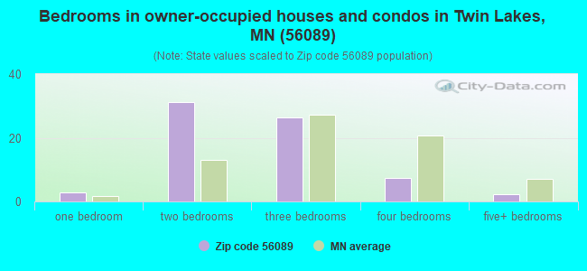 Bedrooms in owner-occupied houses and condos in Twin Lakes, MN (56089) 