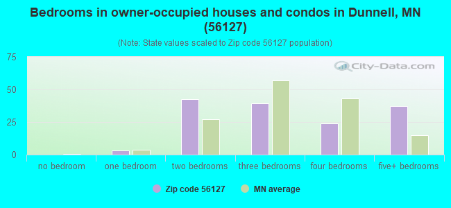 Bedrooms in owner-occupied houses and condos in Dunnell, MN (56127) 