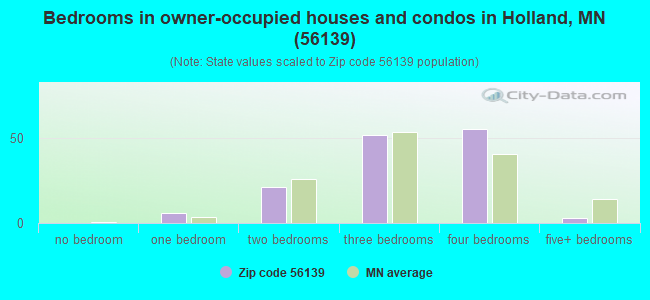 Bedrooms in owner-occupied houses and condos in Holland, MN (56139) 