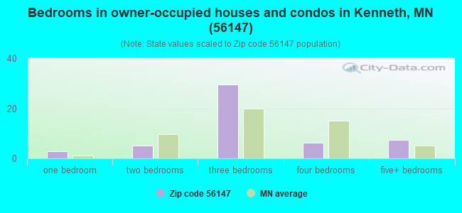 Bedrooms in owner-occupied houses and condos in Kenneth, MN (56147) 