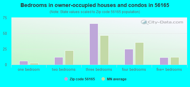 Bedrooms in owner-occupied houses and condos in 56165 