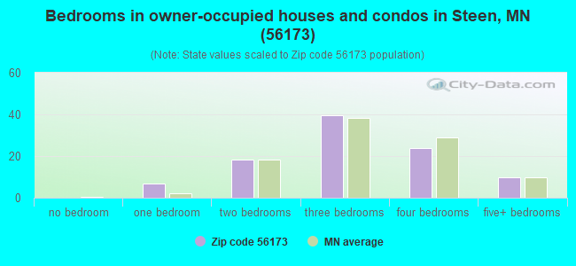 Bedrooms in owner-occupied houses and condos in Steen, MN (56173) 