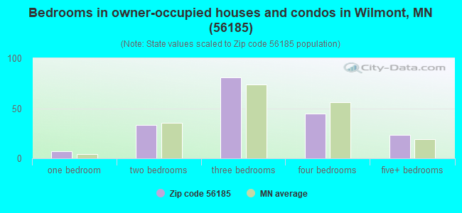 Bedrooms in owner-occupied houses and condos in Wilmont, MN (56185) 