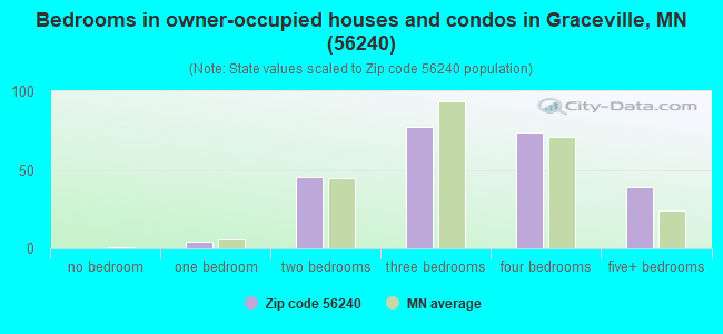 Bedrooms in owner-occupied houses and condos in Graceville, MN (56240) 