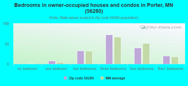 Bedrooms in owner-occupied houses and condos in Porter, MN (56280) 