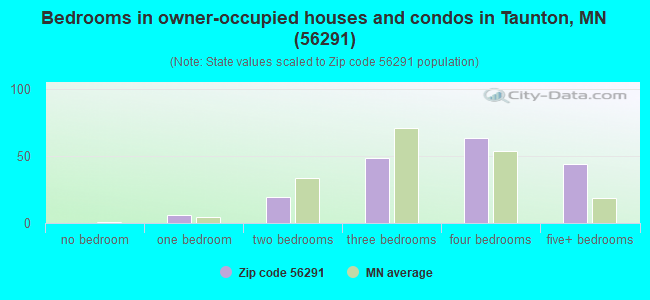 Bedrooms in owner-occupied houses and condos in Taunton, MN (56291) 