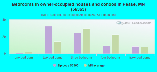 Bedrooms in owner-occupied houses and condos in Pease, MN (56363) 