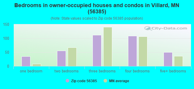 Bedrooms in owner-occupied houses and condos in Villard, MN (56385) 