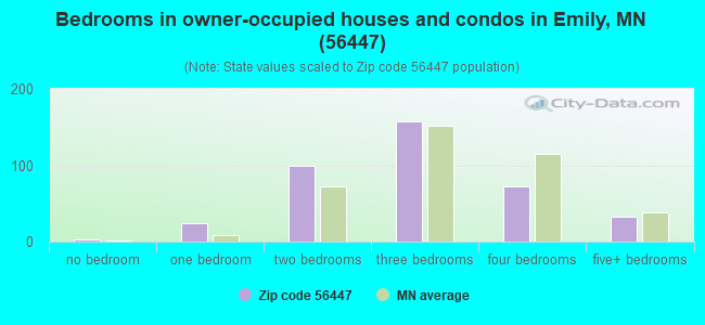 Bedrooms in owner-occupied houses and condos in Emily, MN (56447) 