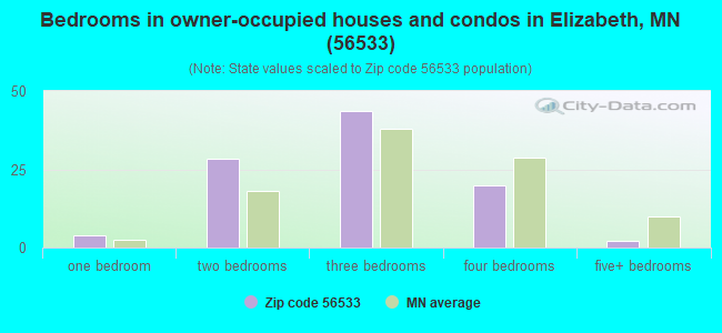 Bedrooms in owner-occupied houses and condos in Elizabeth, MN (56533) 