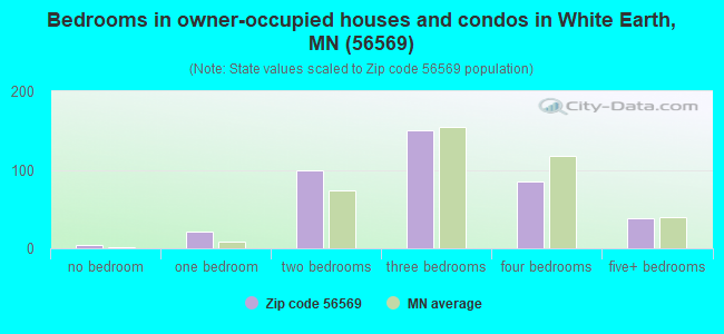 Bedrooms in owner-occupied houses and condos in White Earth, MN (56569) 