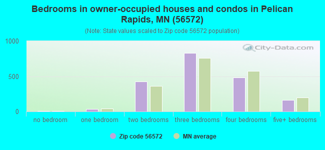 Bedrooms in owner-occupied houses and condos in Pelican Rapids, MN (56572) 
