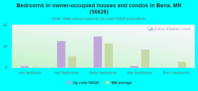 Bedrooms in owner-occupied houses and condos in Bena, MN (56626) 