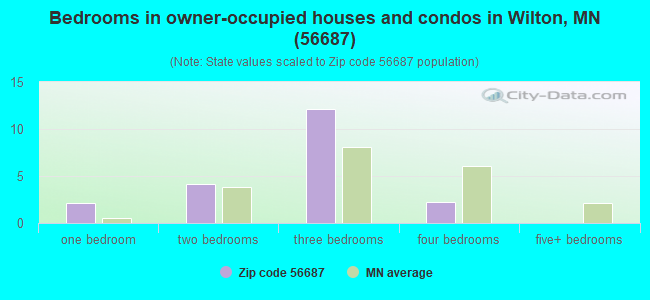 Bedrooms in owner-occupied houses and condos in Wilton, MN (56687) 