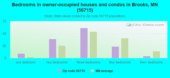Bedrooms in owner-occupied houses and condos in Brooks, MN (56715) 