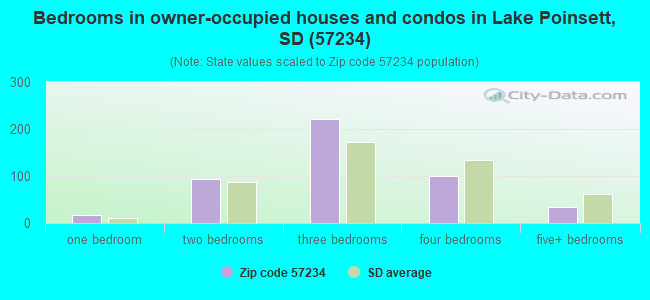 Bedrooms in owner-occupied houses and condos in Lake Poinsett, SD (57234) 