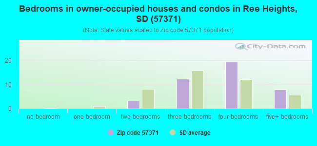 Bedrooms in owner-occupied houses and condos in Ree Heights, SD (57371) 