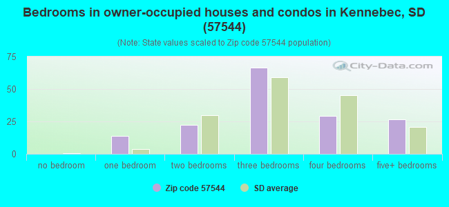 Bedrooms in owner-occupied houses and condos in Kennebec, SD (57544) 