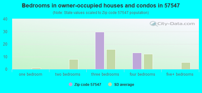 Bedrooms in owner-occupied houses and condos in 57547 