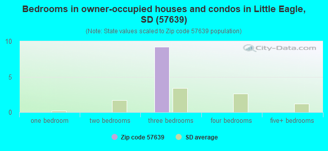 Bedrooms in owner-occupied houses and condos in Little Eagle, SD (57639) 