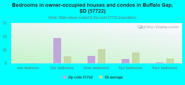 Bedrooms in owner-occupied houses and condos in Buffalo Gap, SD (57722) 