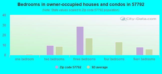 Bedrooms in owner-occupied houses and condos in 57792 