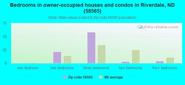 Bedrooms in owner-occupied houses and condos in Riverdale, ND (58565) 