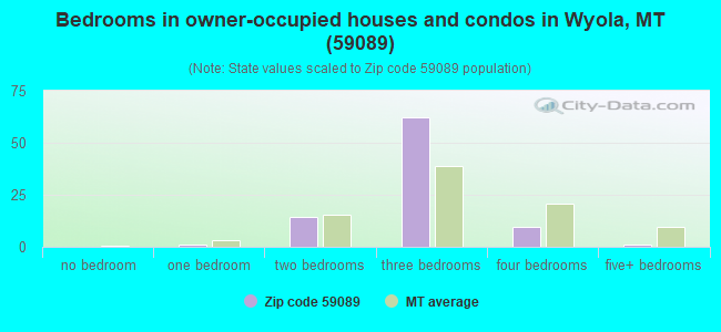 Bedrooms in owner-occupied houses and condos in Wyola, MT (59089) 