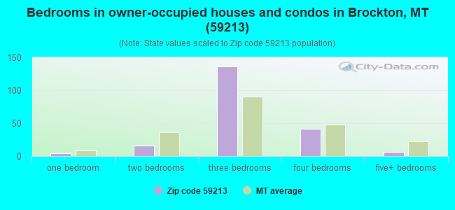 Bedrooms in owner-occupied houses and condos in Brockton, MT (59213) 