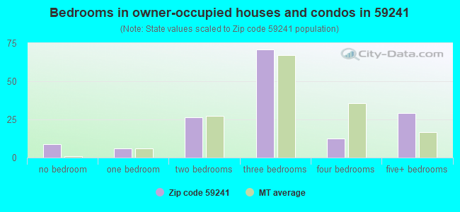 Bedrooms in owner-occupied houses and condos in 59241 